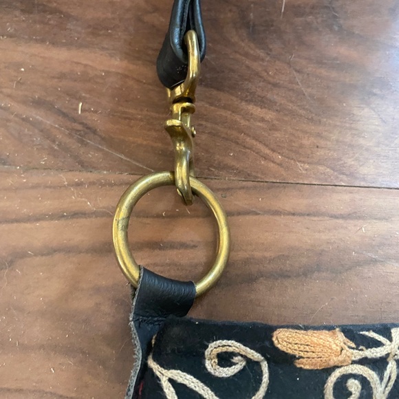 Becky Bag Black and Floral Crossbody Bag with Fringe Boho Western Embroidered - Picture 4 of 10